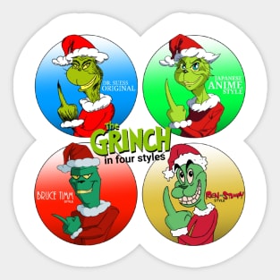 Green Meanie in Four Styles Sticker